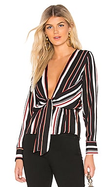 Superdown Dila Sheer Striped Bodysuit