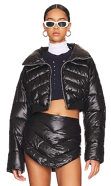 Black Cropped Puffer Jacket - FINAL SALE