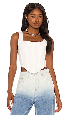 White Cream Corset Tank Top