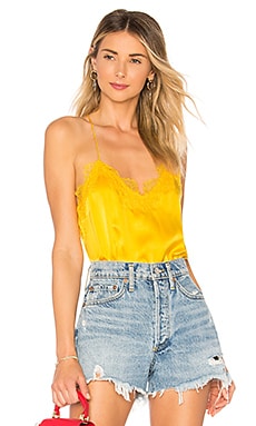 CAMI NYC The Racer Charmeuse Cami in Marigold REVOLVE