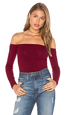 Capulet Rider Off Shoulder Bodysuit in Currant | REVOLVE