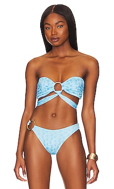 Seashell Nadine Bandeau Bikini Top in Sand