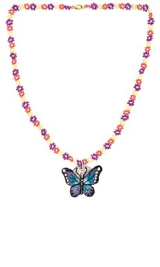 Butterfly Beaded Necklace Casa Clara $84 