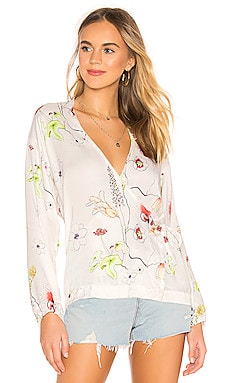 Cali Dreaming Poet Wrap Top in Garden REVOLVE