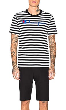 striped champion crewneck