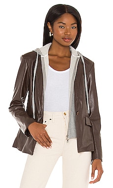 Coco Faux Leather Dickie Blazer Central Park West