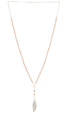 CHAN LUU Beaded Rosary Necklace in Champagne Crystal REVOLVE