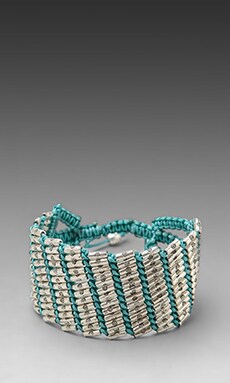 CHAN LUU Adjustable Beaded Cuff in Turquoise REVOLVE