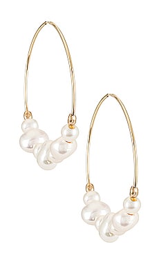 Product image of Child of Wild Tefnut Pearl Hoops. Click to view full details
