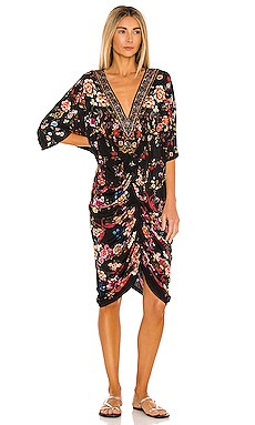 

Платье миди draped - Camilla, Черный;красный, Короткий рукав