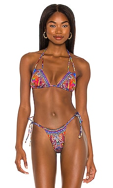 Camilla Double Strap Triangle Bikini Top in Psychedelica REVOLVE