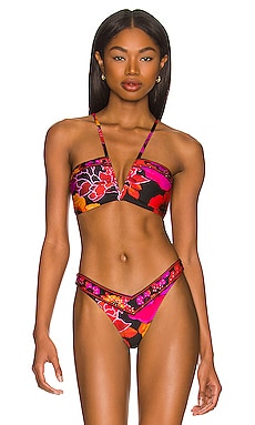 V Neck Rouched Bandeau Bikini Top Camilla $199 Sustainable