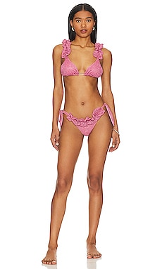 Oseree Lumiere Rose Bikini Set in Cherry