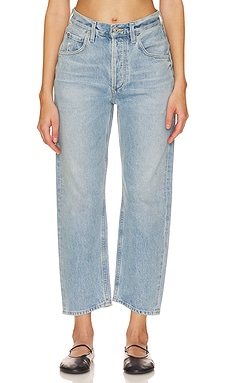 70s Stove Pipe high-rise straight jeans in blue - Re Done