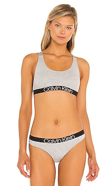 Calvin Klein Women's Unlined Bralette (Average) Pad, Grey Heather
