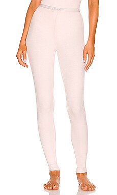 Calvin Klein Women's Pure Ribbed Lounge Legging, Barely Pink, X