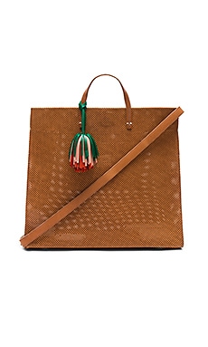 Clare V. Simple Perforated Leather Tote