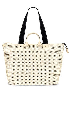 Clare V. Le Zip Sac Bag in Cream Rattan | REVOLVE