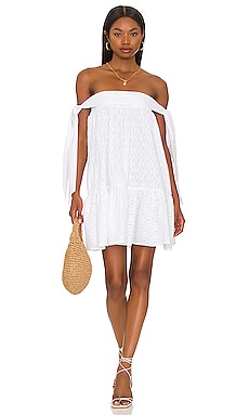 White eyelet off hot sale the shoulder dress