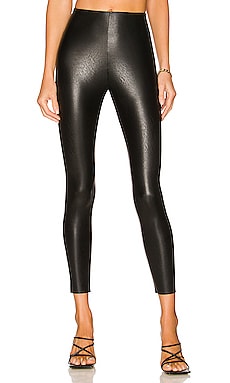 Good American Good Waist Leather Pull On in Black001