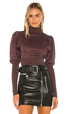 Camila Coelho Cesare Cropped Sweater in Bright Magenta