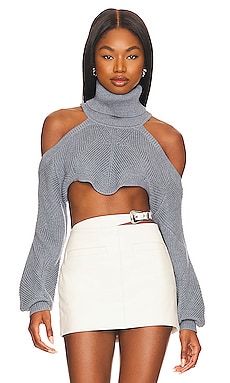 Product image of Camila Coelho Azalia Cold Shoulder Mock Neck Sweater. Click to view full details