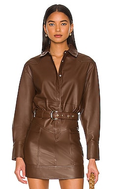 Nelli Leather Blouse Camila Coelho $258 