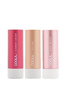 COOLA Beauty and the Beach Tinted Mineral Liplux Trio in Summer Crush