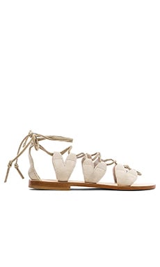 CoRNETTI Innamorati Suede Heart Gladiators in Ivory Beige