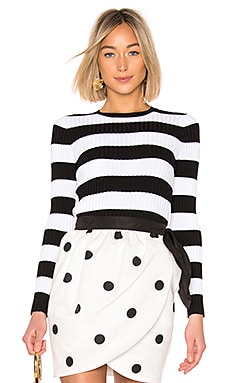 

Свитер - Cynthia Rowley, Black & white, Вырез лодочкой