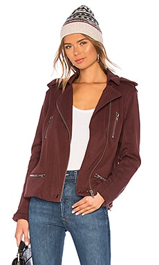 Chaser Cotton Fleece Moto Jacket in Mulberry | REVOLVE