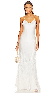 Mirror Palais Ruffle Tunnel Gown Shell in Creme