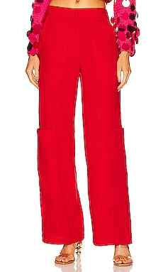 The Brick Red High Waisted Pleated Flare Pants - Women's High