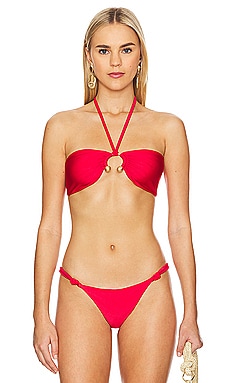 Oseree Lumiere Rose Bikini Set in Cherry
