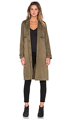 Current/Elliott The Storm Flap Trench Coat in Army Green