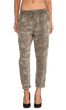 Current/Elliott The Drawstring Lounge Trouser in Army Camo