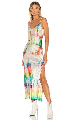 tie dye silk slip dress