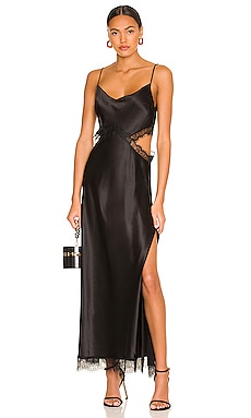 DANNIJO Lace Cut Out Slip Dress in Black | REVOLVE