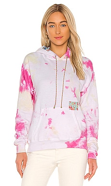 Patchwork tie shop dye hoodie