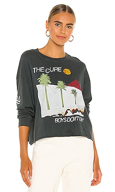 The Cure Boys Don't Cry Oversized Long Sleeve Crop Tee