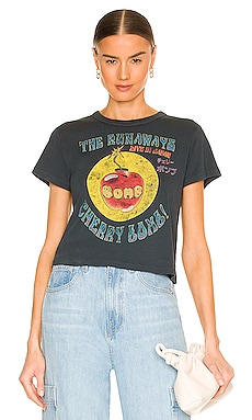 DAYDREAMER Joan Jett Cherry Bomb Tee in Vintage Black | REVOLVE