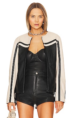 Plus-Size Ryder Crop Vegan Leather Jacket