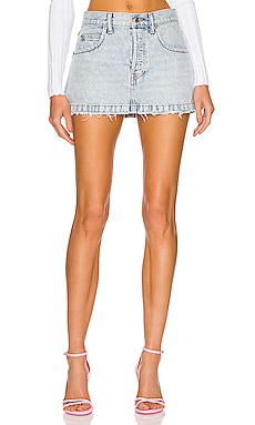 Product image of Alexander Wang Frayed Edge Low Mini Skirt. Click to view full details
