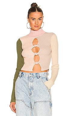 Rib Knit Knotted Long Sleeve Top DANIELLE GUIZIO $248 