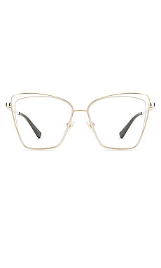 DIFF EYEWEAR Becky III in Gold & Blue Light Tech | REVOLVE