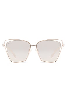 DIFF EYEWEAR Becky III in Champagne & Beige Mirror | REVOLVE