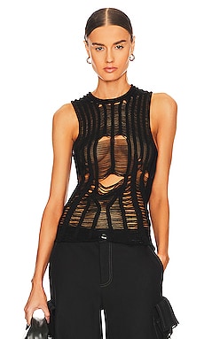 Product image of Dion Lee Distressed Floats Tank. Click to view full details