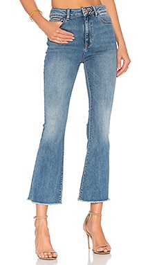 DL1961 Women's Jackie Trimtone Cropped Flare Jeans - High Waisted Marker Wash Denim