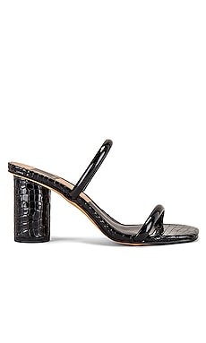 designer black strappy heels