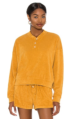 Donni terry best sale henley sweatshirt